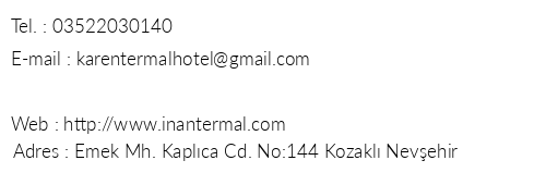 Karen Thermal Residence telefon numaralar, faks, e-mail, posta adresi ve iletiim bilgileri